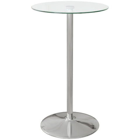Rootz Bar Table - Table For 2 People - Modern Design - Round Table - Powder-coated Steel - Silver - 60 x 60 x 102 cm