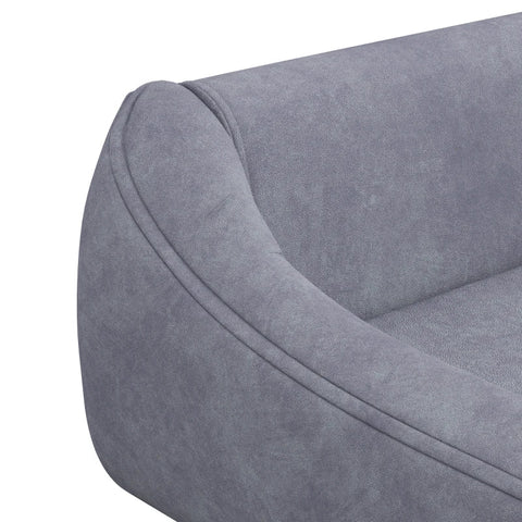 Rootz Pet Sofa - Dog Sofa - Scandi Design - Removable Cushion - Velvet Look - Gray + Natural - 102cm x 58.5cm x 42.5cm
