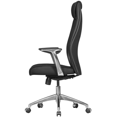 Rootz XXL Executive Chair - Office Chair - Genuine Leather Chair - Comfortable Wide Backrest - Adjustable 3-Stage Synchronous Mechanism - High-Quality Aluminum Armrests - 58cm x 67cm x 117-125cm