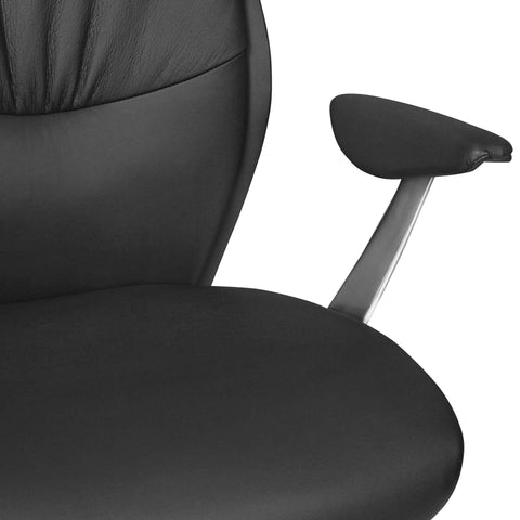 Rootz XXL Executive Chair - Office Chair - Genuine Leather Chair - Comfortable Wide Backrest - Adjustable 3-Stage Synchronous Mechanism - High-Quality Aluminum Armrests - 58cm x 67cm x 117-125cm