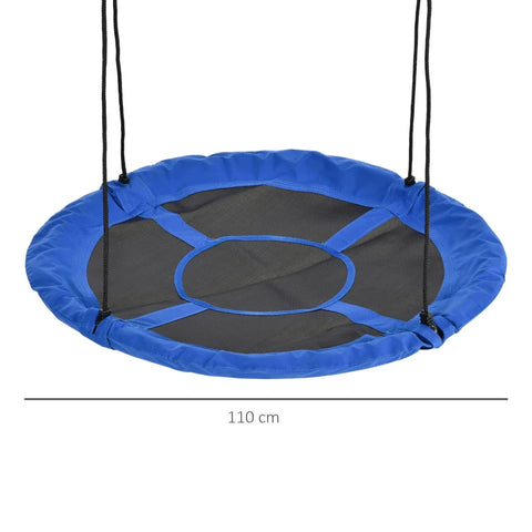 Rootz Nest Swing - Children's swing - Weatherproof - Up to 100kg - Length Adjustable Ropes - Blue - Ø110cm x 170cm