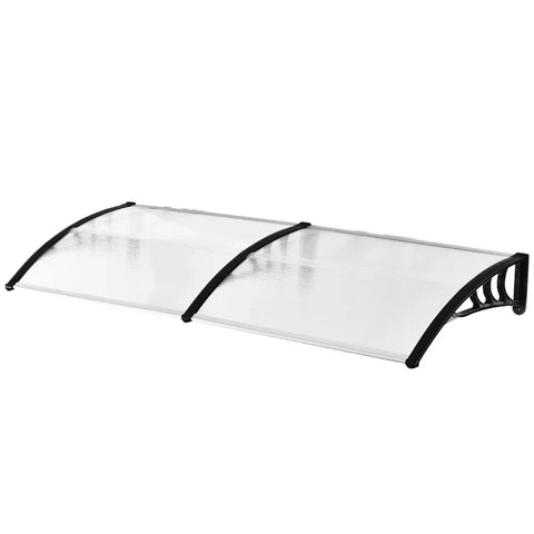 Rootz Pent Canopy - Canopy For Front Door - Polycarbonate Sun Protection - Rain Protection - Window Awning Canopy - Transparent - 75 x 195 x 23 cm