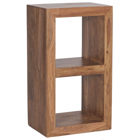 Rootz Standing Shelf - Side Table - Small Coffee Table - Solid Sheesham Wood - Handmade - Unique Grain - 2 Shelves - Attractive Design - 88cm x 50cm x 35cm