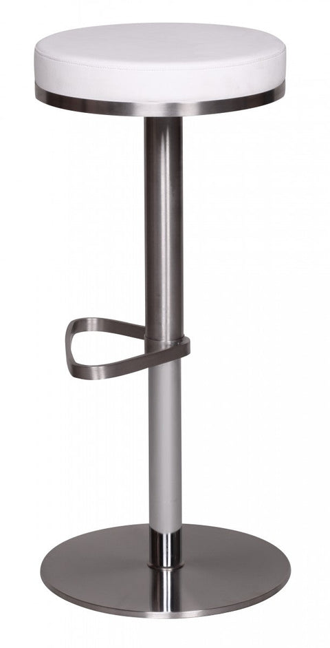 Rootz Adjustable Bar Stool - Modern Stool - Height Adjustable Stool - Stainless Steel - Comfortable Seating - 57cm x 36cm x 82cm