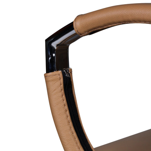Rootz Office Chair - Desk Chair - Genuine Leather - Ergonomic Design - High Gloss Aluminum - 120kg Capacity - 60cm x 60cm x 112-122cm