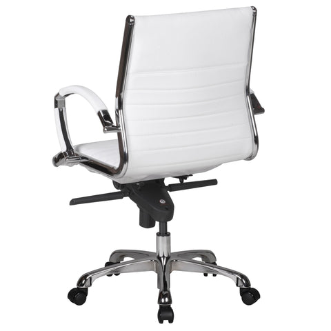 Rootz Office Chair - Desk Chair - Genuine Leather - Ergonomic Design - High Gloss Chrome Armrests - Adjustable Multiblock Mechanism - 60cm x 60cm x 97-107cm