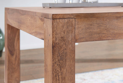 Rootz Solid Wood Dining Table - Modern Table - Acacia Wood - Handmade - Unique Grain - 140cm x 80cm x 76cm