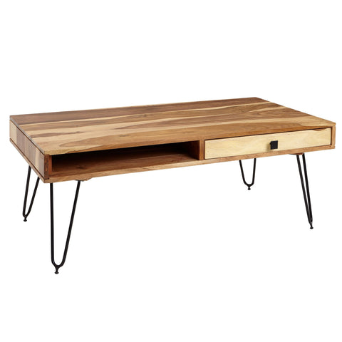 Rootz Solid Wood Coffee Table - Modern Table - Living Room Furniture - Acacia Wood - 110cm x 60cm x 40cm