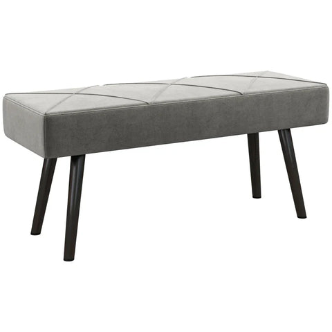 Rootz Shoe Bench - Bench Upholstered - Bench Bed Bench - Windowsill - Velvet - Foam-steel - Gray - 100 X 36 X 45 Cm