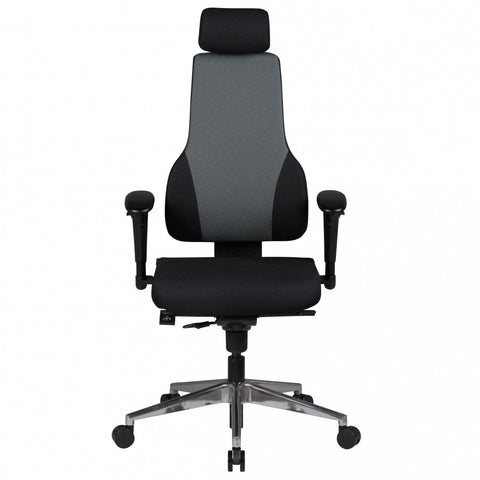 Rootz Executive Chair - Office Chair - Swivel Chair - Trapezoidal Backrest - Adjustable Armrests - 3-Point Synchronous Mechanism - Height-Adjustable Headrest - 100% Polyester Fabric - 63cm x 47cm x 118-149cm