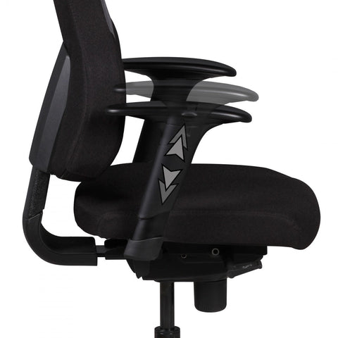 Rootz Executive Chair - Office Chair - Swivel Chair - Trapezoidal Backrest - Adjustable Armrests - 3-Point Synchronous Mechanism - Height-Adjustable Headrest - 100% Polyester Fabric - 63cm x 47cm x 118-149cm