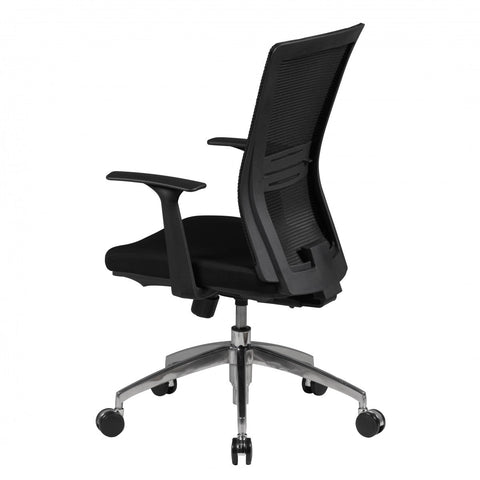 Rootz Ergonomic Office Chair - Mesh Backrest - Adjustable Armrests - Aluminum Base - Black - Synchronous Mechanism - Lumbar Support - Height Adjustable - Double Processed Mesh - 120kg Capacity - 8h Sitting Time - 97-107cm x 63cm x 50cm
