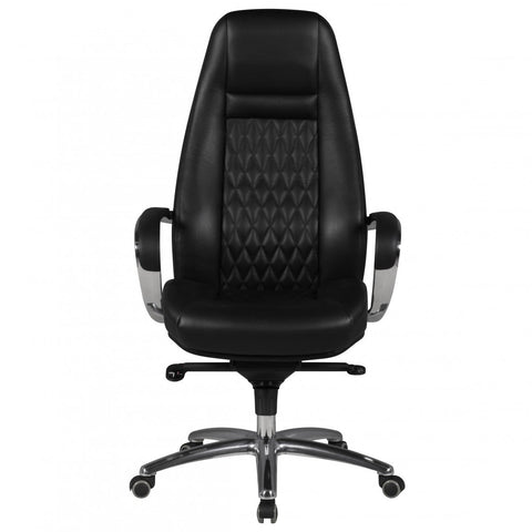 Rootz Executive Chair - Genuine Leather - Diamond Design - Aluminum Base - Ergonomic Controls - Lumbar Support - 120kg Load Capacity - 120-130cm x 68cm x 50cm