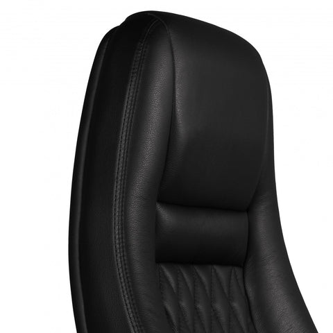 Rootz Executive Chair - Genuine Leather - Diamond Design - Aluminum Base - Ergonomic Controls - Lumbar Support - 120kg Load Capacity - 120-130cm x 68cm x 50cm