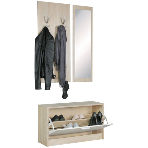 Rootz Modern Wardrobe Set - Closet Organizer - Storage Solution - Timeless Design - Sonoma Colors - 80cm x 27cm x 100cm