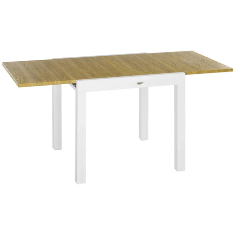 Rootz Garden tables - Outdoor Table - Industrial Design - Weatherproof - Six People - Wood Look -  Better Air Circulation - Aluminum Frame - Natural Wood-white - 80/160L x 80W x 75H cm