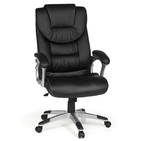 Rootz Swivel Chair - Office Chair - Executive Chair - Extra High Backrest - Wide Seating Area - Adjustable Height - Rocking Mechanism - Lumbar Support - 112-122cm x 67cm x 60cm