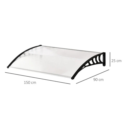 Rootz Canopy - Protective Roof - UV-resistant - Water-resistant - Polycarbonate - Aluminum Alloy - White - 90 x 150 x 25 cm