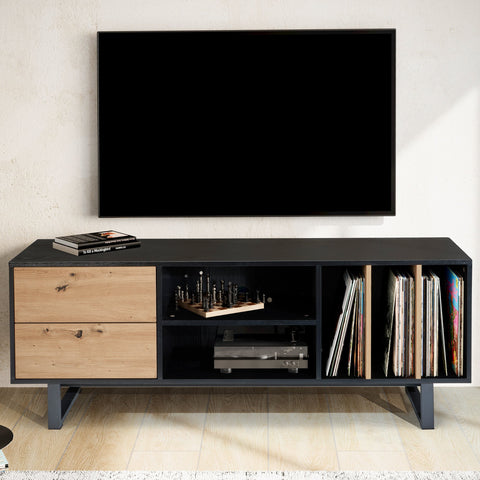 Rootz Modern TV Base Cabinet - Entertainment Center - Media Console - Oak Decor - Spacious Storage - 150cm x 55cm x 40cm