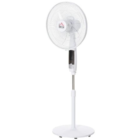 Rootz Pedestal Fan - 3 Speeds - 3 Modes - Timer - Remote Control - Black + White - 45 x 42 x 118-138 cm