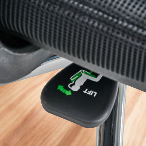 Rootz Modern Swivel Chair - Office Chair - Ergonomic Chair - Mesh Cover - Adjustable Lumbar Support - 120-130cm x 68cm x 68cm