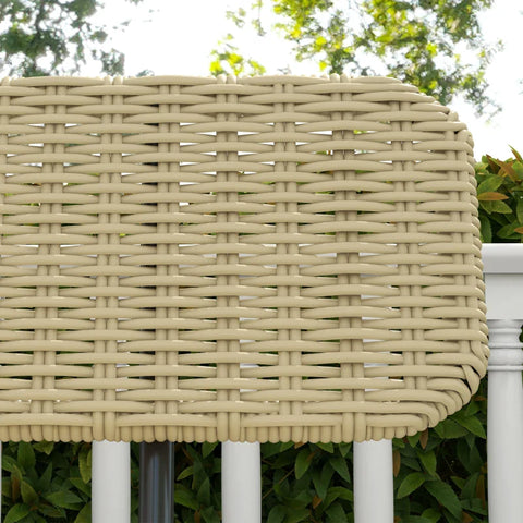 Rootz Garden Bench - Outdoor Bench For 2 Persons - Artificial Rattan - Rustproof - Metal Frame - Khaki - 132 x 66 x 80 cm