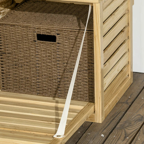 Rootz Storage Box with Trellis - 4 Hanging Shelves - Magnetic Door - Solid Wood - Natural - 80 x 45 x 160 cm