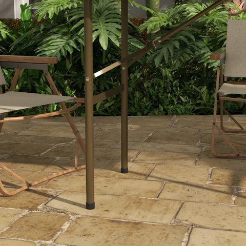 Rootz Garden Table - Outdoor Folding Table - Garden Folding Table - PE Rattan - Brown + Black - 122 x 60 x 73 cm
