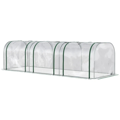 Rootz Foil Greenhouse - Three Roll-up Doors - Garden Backyard With Zipper Doors - Tunnel Greenhouse - Steel Frame - Transparent - 295 x 100 x 80 cm