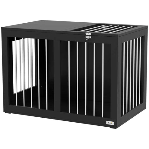 Rootz Dog Cage - Dog Transport Box - 2 Doors - Lockable - Steel Mesh - Black - 80 cm x 50 cm x 56.5 cm