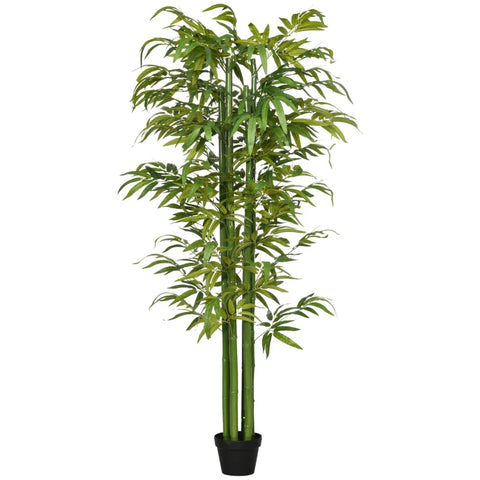 Rootz Artificial Bamboo - Artificial Plant - Realistic Appearance - Polyester - Homes - Offices - Restaurants - Green + Black - 17cm x 17cm x 180cm