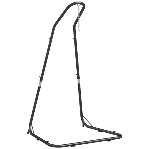 Rootz  Hanging Chair - Hammock Chair Stand - Stand Frame - Porches & Bedrooms - Stable Metal Frame - Steel - Black - 133L x 116W x 195/230H cm