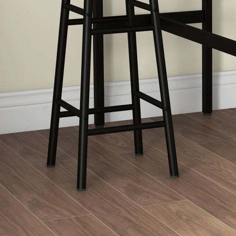 Rootz Bar Table with 2 Chairs - Industrial Design - Set of 2 Bar Stools with Table - 3 Pieces - Brown + Black - 105L x 40W x 90H cm