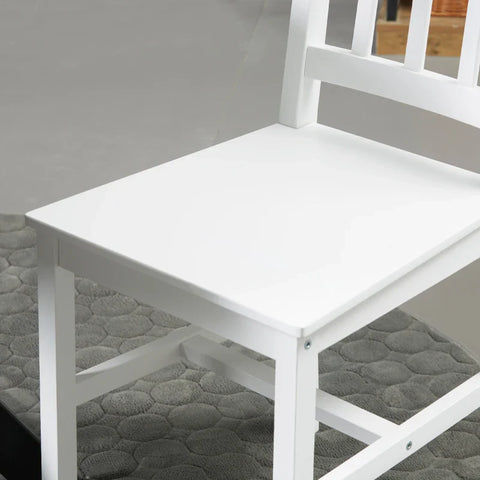 Rootz Dining Room Chairs - Kitchen Chairs - Solid Wood - Water-repellent - 4 Wooden Chairs - Pinewood - White - 41 Cm X 46.5 Cm X 85.5 Cm