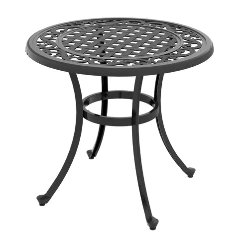 Rootz Garden Table - Lounge Table - Balcony Table - Side Table - Vintage Design - Cast Aluminum - Black - 60 X 60 X 53 Cm