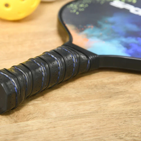 Rootz Pickleball Set - Pickleball Rackets - 2 Carbon Fiber Bats - With Honeycomb Core - 4 Balls - Carry Bag - Multicolored - 40L x 20W x 1.5H cm
