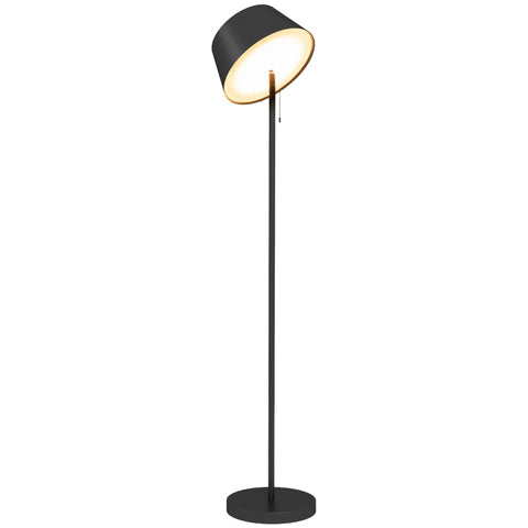 Rootz Floor Lamp - LED Light - Pull Chain Switch - Charging Cable - 3 Brightness Levels - Aluminum-ABS - Black - Ø32 x 153H cm