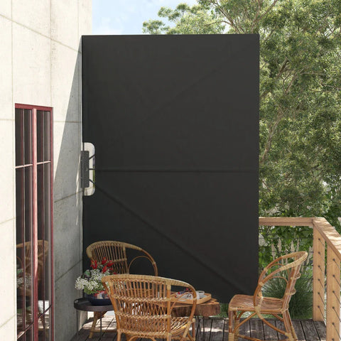 Rootz Awning - Side Awning -  Weather Resistant - Folding Awning - Sun Protection - Privacy Protection - Dark Gray - 237cm x 160cm