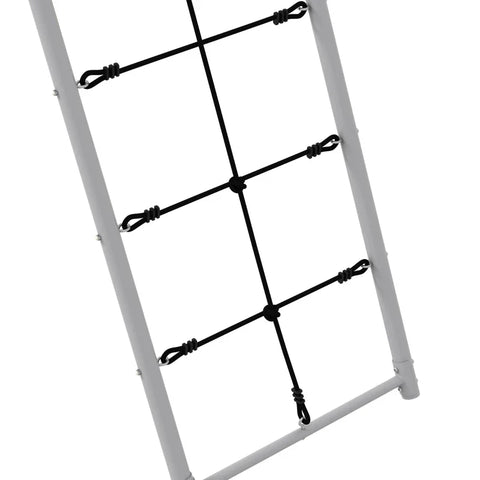 Rootz Children's Swing Set - with Climbing Net - Rung Ladder for Children - Steel Frame - Green - 260cm x 185cm x 180cm
