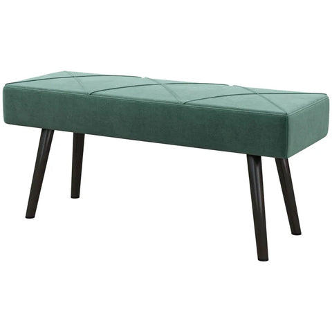 Rootz Shoe Bench - Bench Upholstered - Bench Bed Bench - Windowsill - Velvet - Foam-steel - Green - 100L x 36W x 45H cm