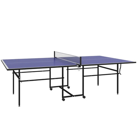 Rootz Table Tennis - Waterproof - Foldable - 3 Balls - 2 Rackets - Metal Frame - MDF - Steel - Blue - 274x152.5x76 Cm