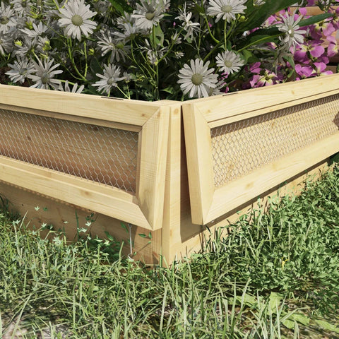 Rootz Raised Bed - Planter Herb Bed - Cold Frames - Weatherproof - 1 Trellis - Fir Wood - Natural - 183 X 98.5 X 95 Cm