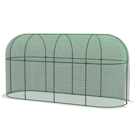 Rootz Bird Protection Net - Bird Netting - Metal Frame - Zip Door - Easy to Set Up and Dismantle - Green - 3 x 1 x 1.5m