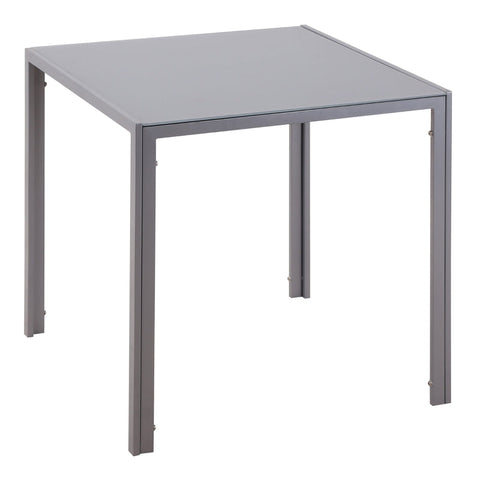 Rootz Dining Table - Kitchen Table - Glass Table - Square Table - Glass Top - Compact Design - Gray - 75L x 75W x 75H cm