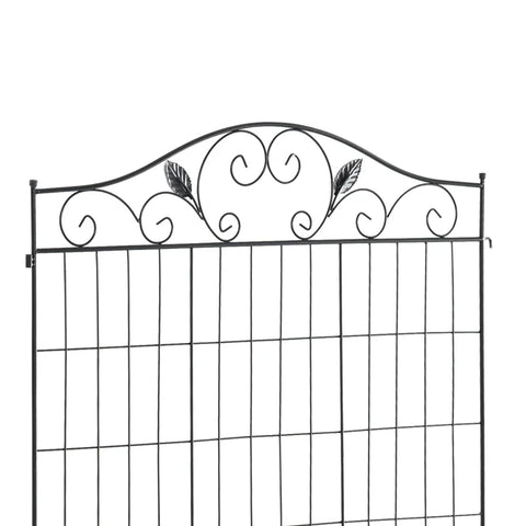 Rootz Garden Fence - Vintage Design - Weather Resistant - Lattice Fence - Ground Stakes - Steel - Black - 365L x 112H cm