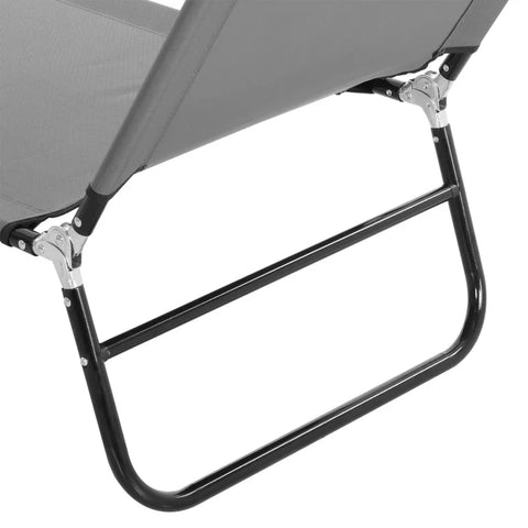 Rootz Sun Lounger - Sunbeds - Adjustable Backrest - Quick Drying - Beach - Camping - Steel - Oxford Fabric - Gray - 188 x 56 x 28 cm