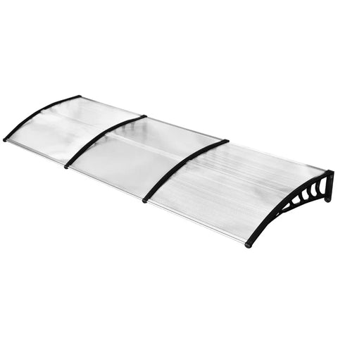 Rootz Canopy - Sun And Rain Protection - Awning For Doors - Including Wall Bracket - Polycarbonate - Aluminum Alloy - White - 295x90 cm