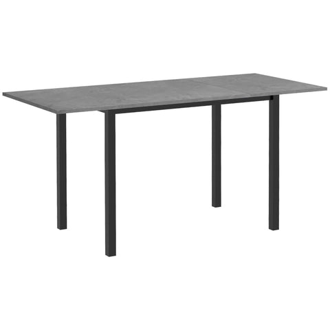 Rootz Dining Room Table - Kitchen Table - Extendable - Non-slip Floor - 6 People - MDF-Steel - Dark Gray - 160L x 70W x 76H cm