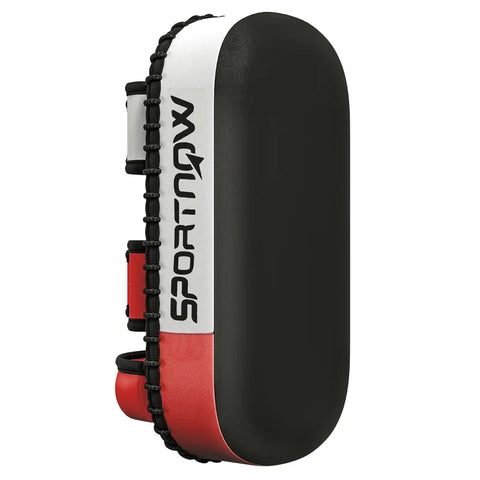 Rootz - Kick Pad - Punching Bag - Muay Thai - Kick Boxing - Faux Leather Cover - 0.4 Kg - Faux Leather - Black - Red - White - 38 x 20 x 18 Cm