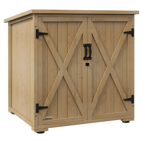 Rootz Garden Box - Outdoor Storage - Box Cushion - Weather Resistant - Asphalt Roof - Screw Set - Fir Wood - Dark Gray - 77.5cm X 88cm X 90cm